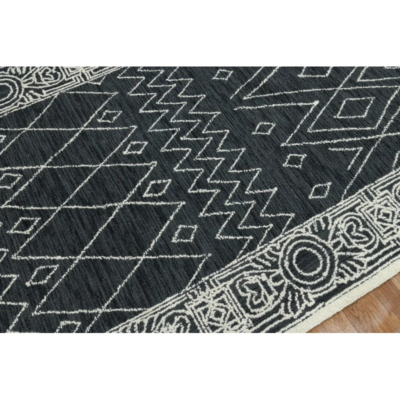 Amer Berlin Suney Charcoal Hand-Hooked Wool Area Rug 2'x3'