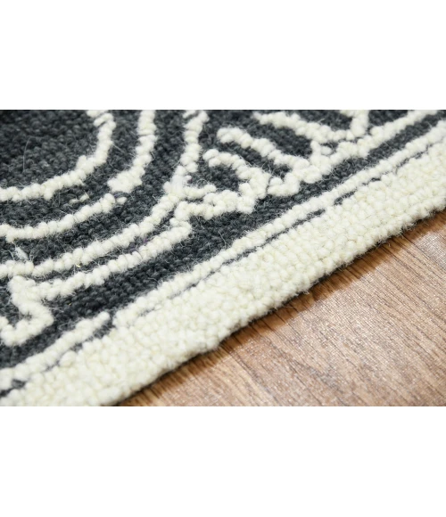 Amer Berlin Suney Charcoal Hand-Hooked Wool Area Rug 8'x10'