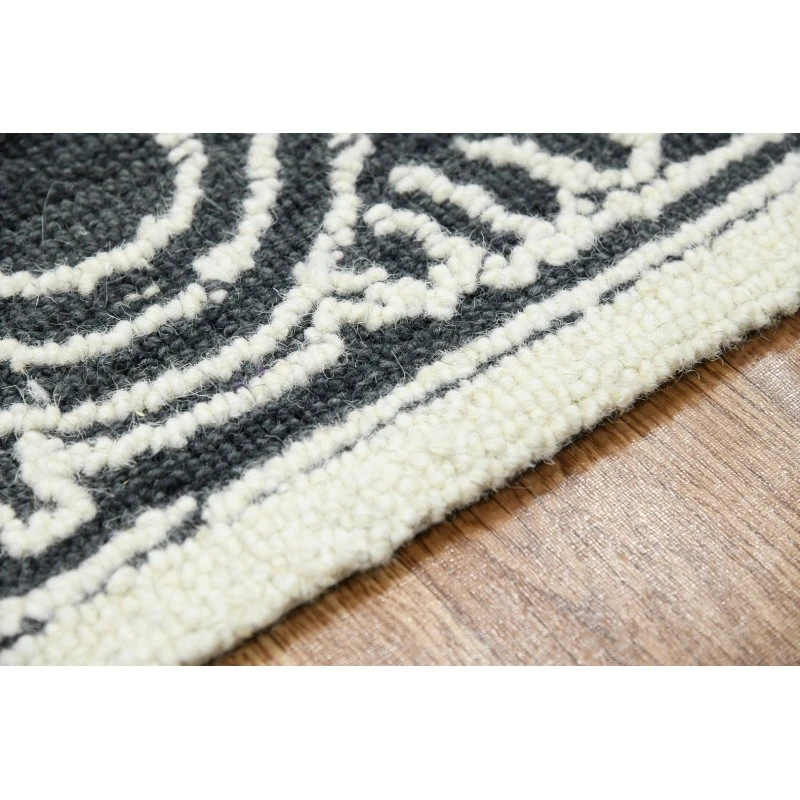 Amer Berlin Suney Charcoal Hand-Hooked Wool Area Rug 2'x3'