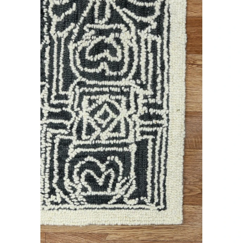 Amer Berlin Suney Charcoal Hand-Hooked Wool Area Rug 2'x3'