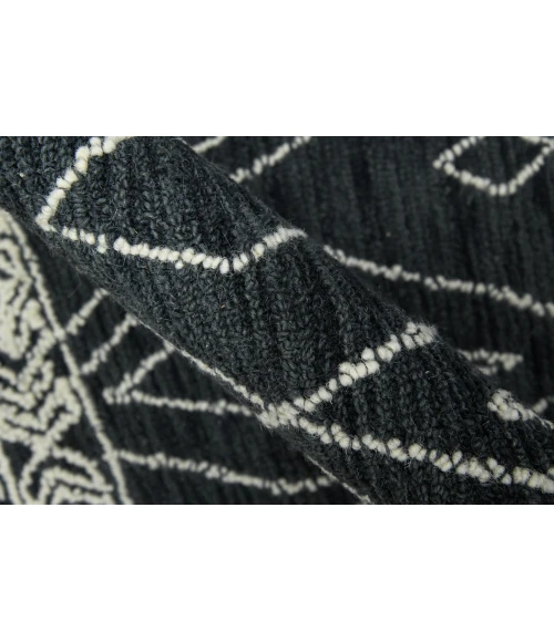 Amer Berlin Suney Charcoal Hand-Hooked Wool Area Rug 8'x10'