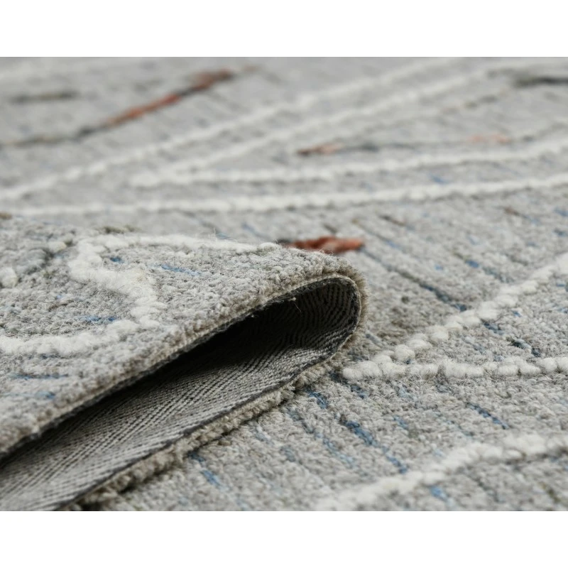 Berlin Tania Light Gray Hand-Hooked Wool Area Rug