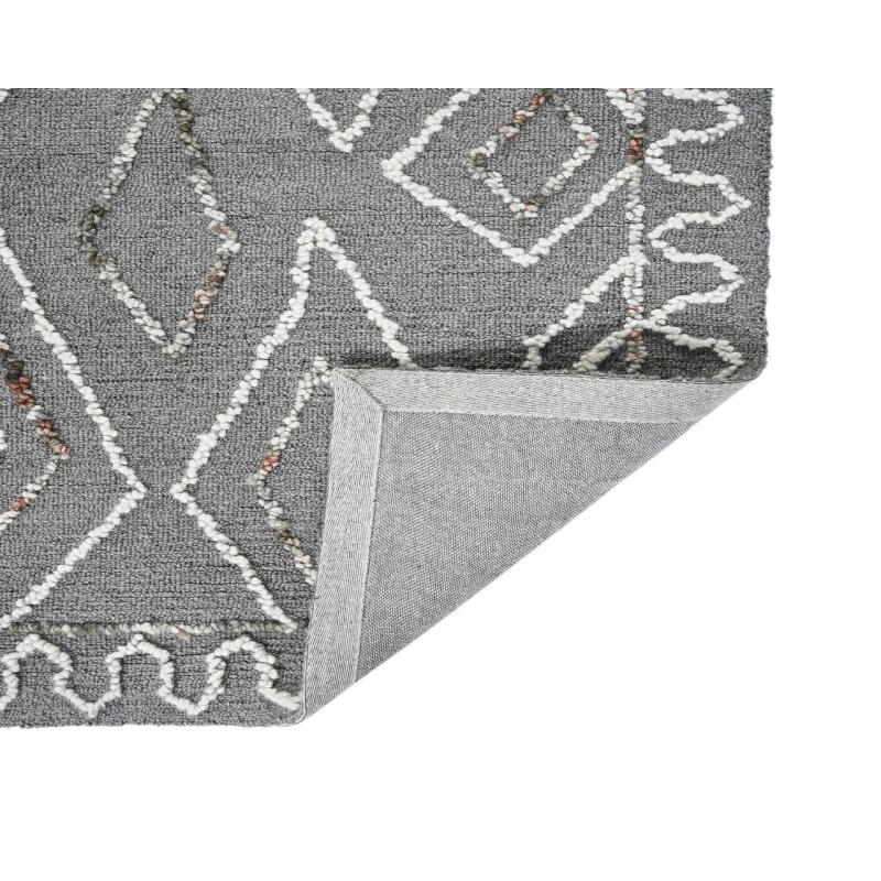 Berlin Tania Dark Gray Hand-Hooked Wool Area Rug
