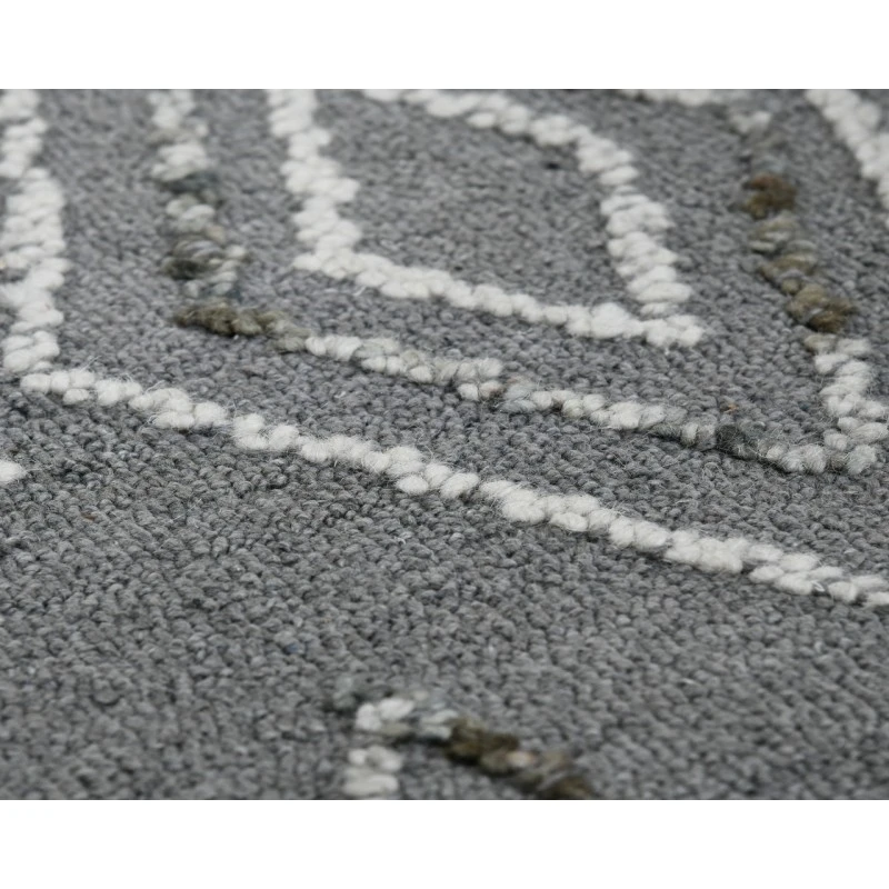 Berlin Tania Dark Gray Hand-Hooked Wool Area Rug