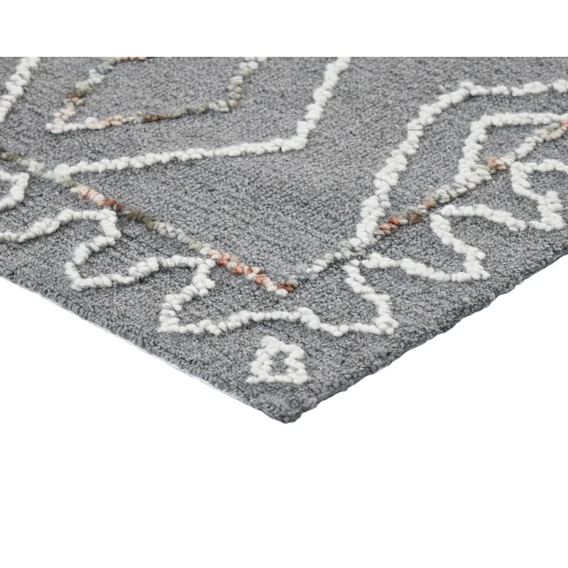 Berlin Tania Dark Gray Hand-Hooked Wool Area Rug
