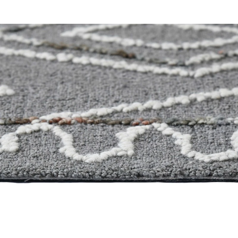 Berlin Tania Dark Gray Hand-Hooked Wool Area Rug
