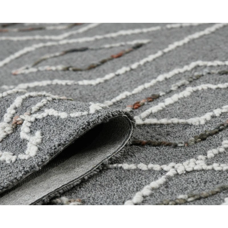 Berlin Tania Dark Gray Hand-Hooked Wool Area Rug
