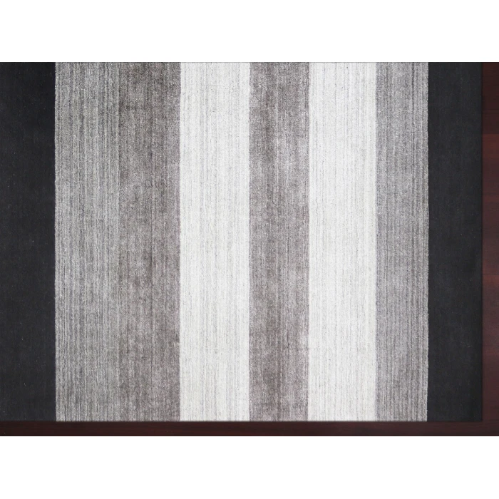 Amer Blend Whitby Charcoal Hand-Woven Wool Blend Area Rug 4'x6'