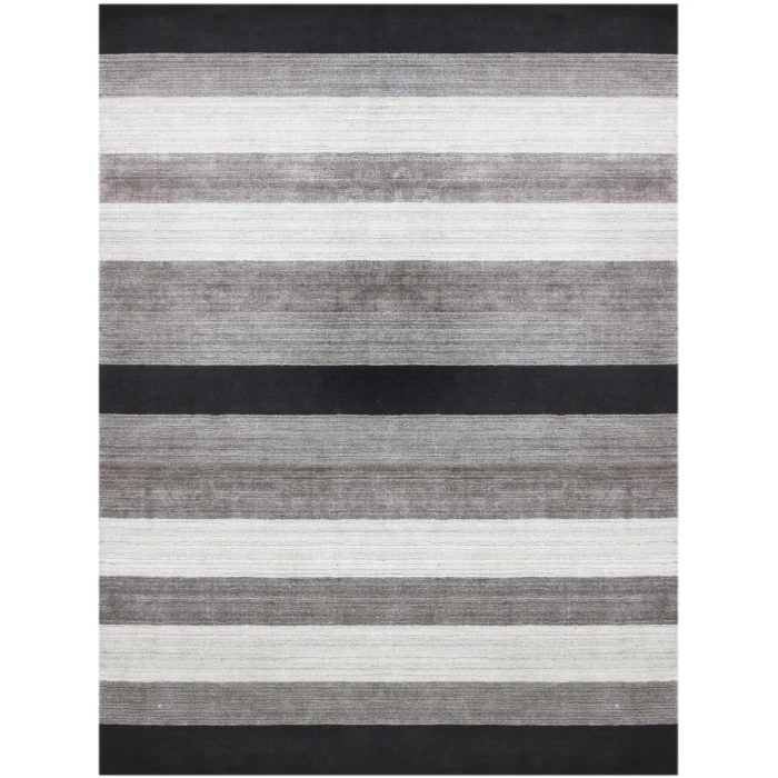 Amer Blend Whitby Charcoal Hand-Woven Wool Blend Area Rug 4'x6'