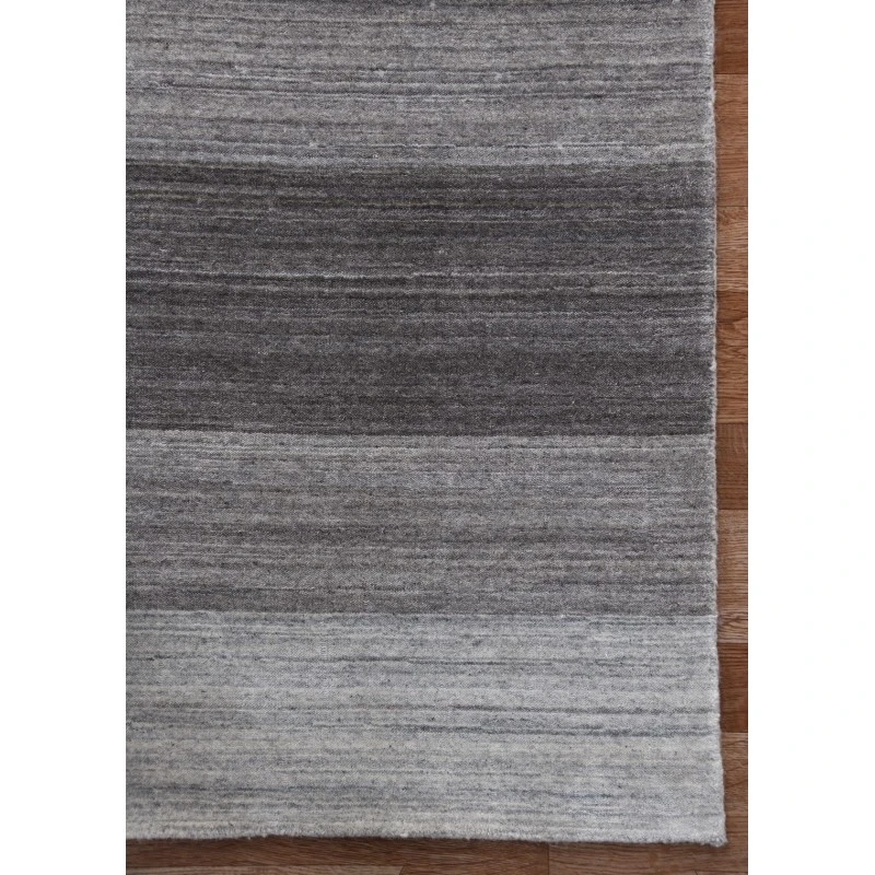 Amer Blend Verwood Light Gray Hand-Woven Wool Blend Area Rug 4'x6'