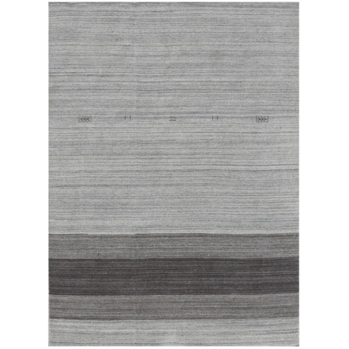 Amer Blend Verwood Light Gray Hand-Woven Wool Blend Area Rug 4'x6'