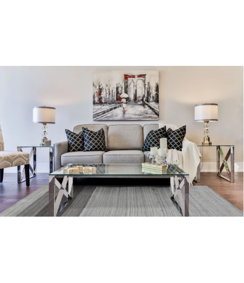Amer Blend Verwood Light Gray Hand-Woven Wool Blend Area Rug 4'x6'