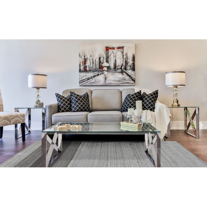 Amer Blend Verwood Light Gray Hand-Woven Wool Blend Area Rug 4'x6'