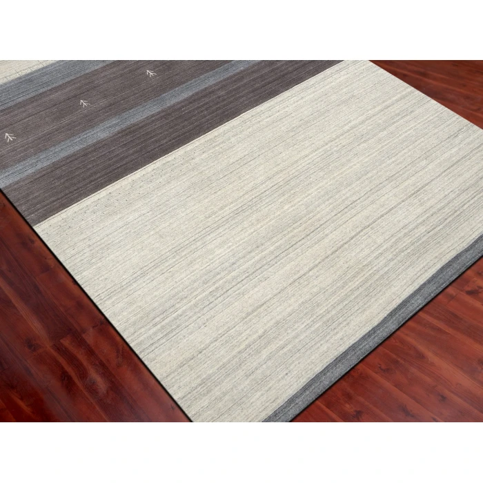 Amer Blend Kently Ivory/Gray Hand-Woven Wool Blend Area Rug 2'x3'
