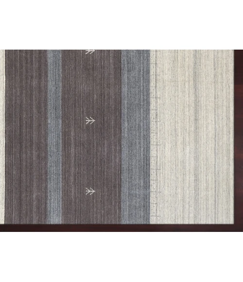 Amer Blend Kently Ivory/Gray Hand-Woven Wool Blend Area Rug 5'x8'