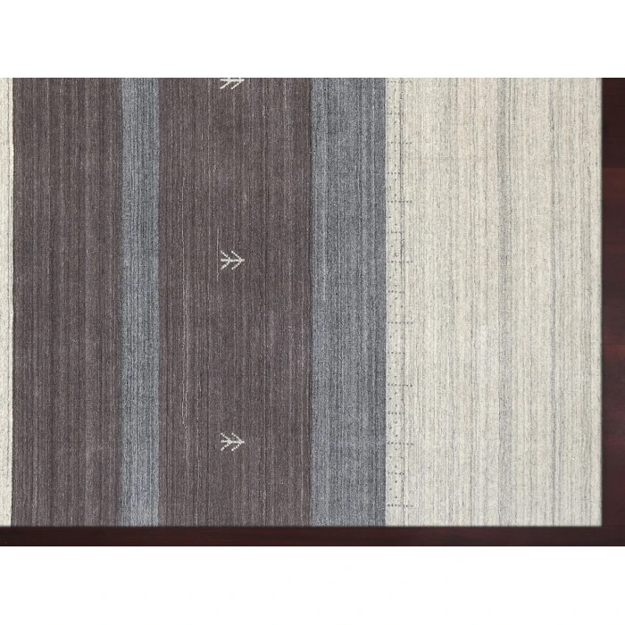 Amer Blend Kently Ivory/Gray Hand-Woven Wool Blend Area Rug 2'x3'