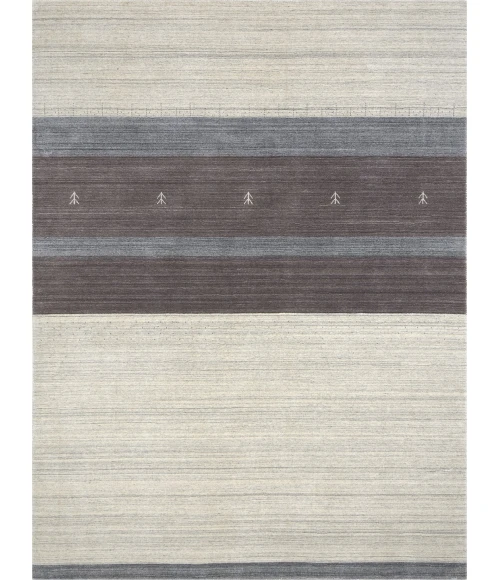 Amer Blend Kently Ivory/Gray Hand-Woven Wool Blend Area Rug 5'x8'