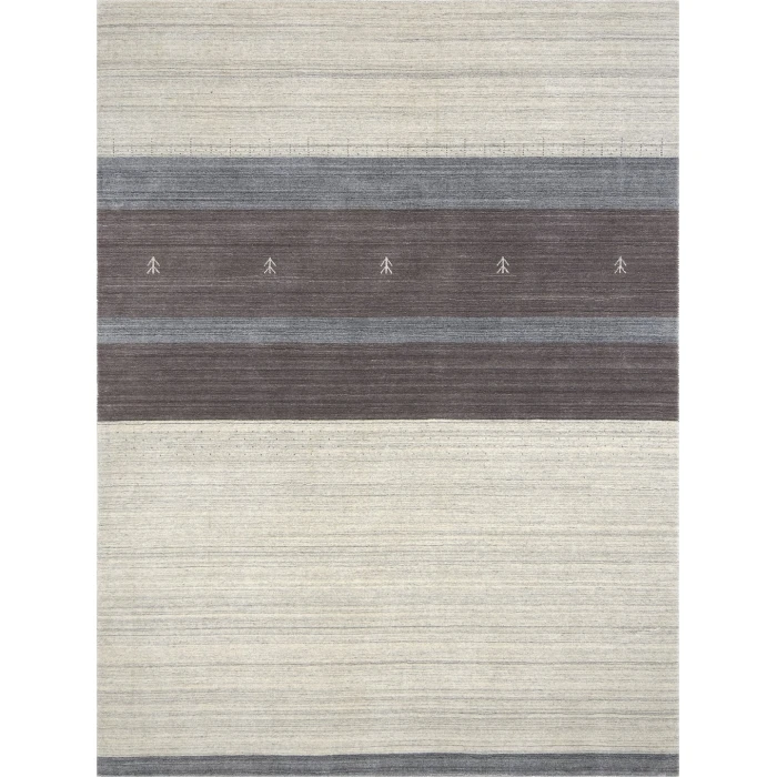 Amer Blend Kently Ivory/Gray Hand-Woven Wool Blend Area Rug 2'x3'
