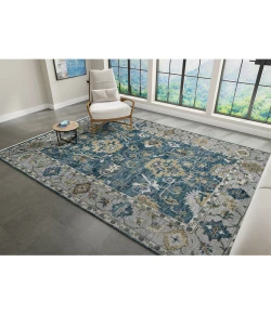 Amer Blu Peacock/Light Gray BLU-53 2ft. x 3ft. Rect. Rug