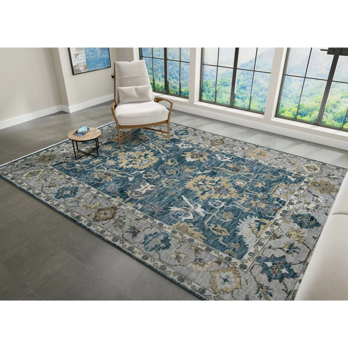 Amer Blu Peacock/Light Gray BLU-53 9ft. x 12ft. Rect. Rug