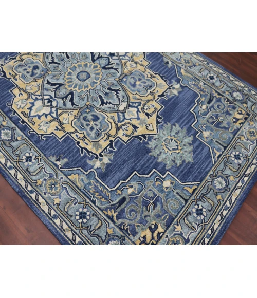 Amer Boho Roanne Blue Hand-Tufted Wool Area Rug 8'x11'
