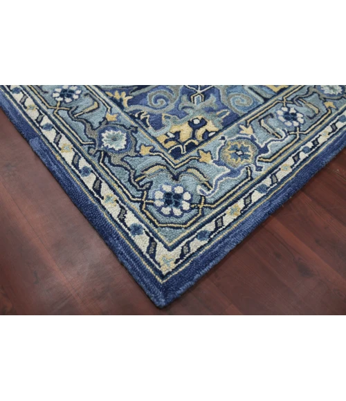 Amer Boho Roanne Blue Hand-Tufted Wool Area Rug 8'x11'