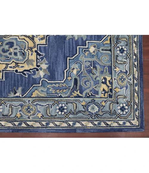 Amer Boho Roanne Blue Hand-Tufted Wool Area Rug 8'x11'
