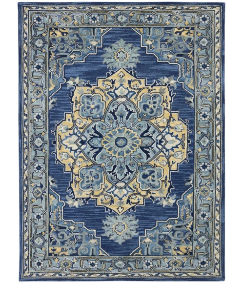 Amer Boho Roanne Blue Hand-Tufted Wool Area Rug 8'x11'