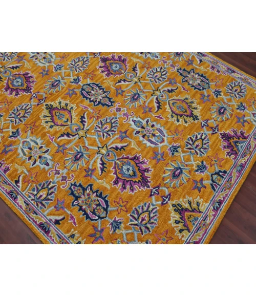 Amer Boho Yveline Orange Hand-Tufted Wool Area Rug 2'x3'