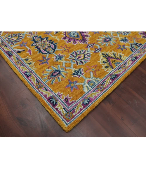 Amer Boho Yveline Orange Hand-Tufted Wool Area Rug 2'x3'