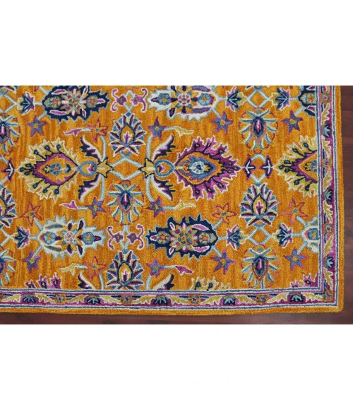 Amer Boho Yveline Orange Hand-Tufted Wool Area Rug 2'x3'