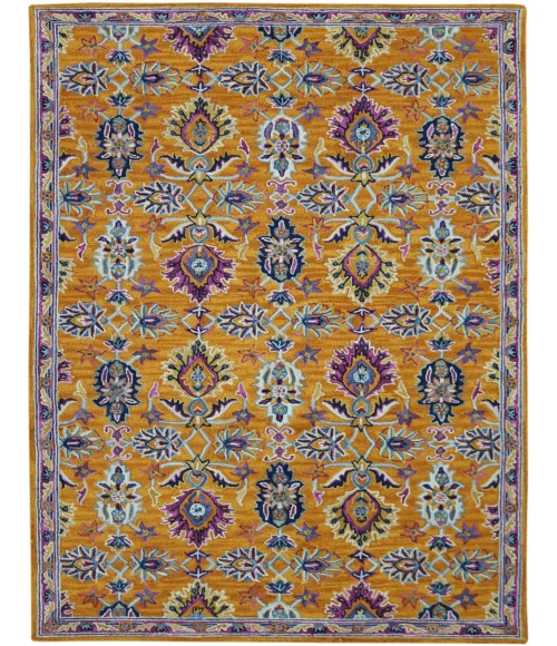 Amer Boho Yveline Orange Hand-Tufted Wool Area Rug 2'x3'