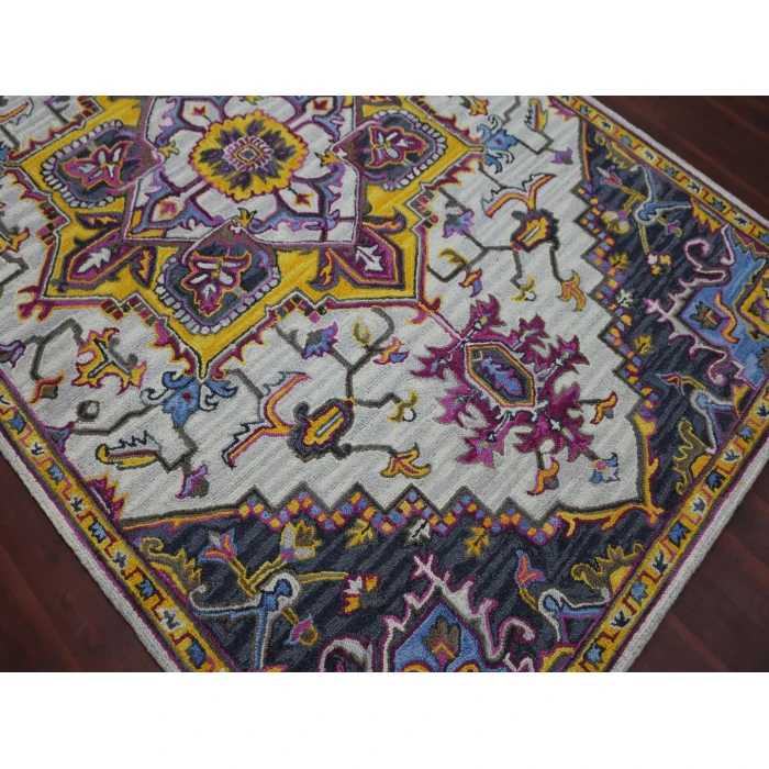 Amer Boho Evreux Yellow/Pink Hand-Tufted Wool Area Rug 8'x11'