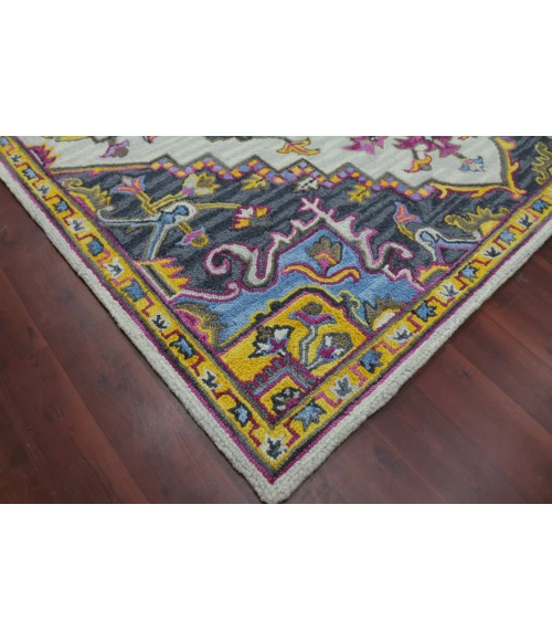 Amer Boho Evreux Yellow/Pink Hand-Tufted Wool Area Rug 5'x8'