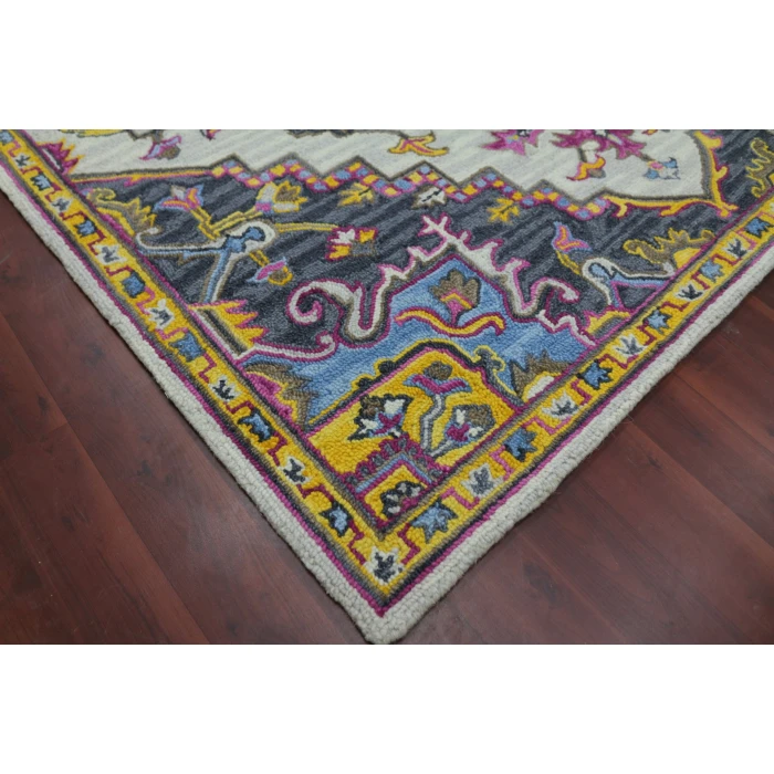 Amer Boho Evreux Yellow/Pink Hand-Tufted Wool Area Rug 8'x11'