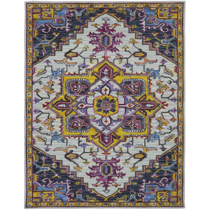 Amer Boho Evreux Yellow/Pink Hand-Tufted Wool Area Rug 8'x11'