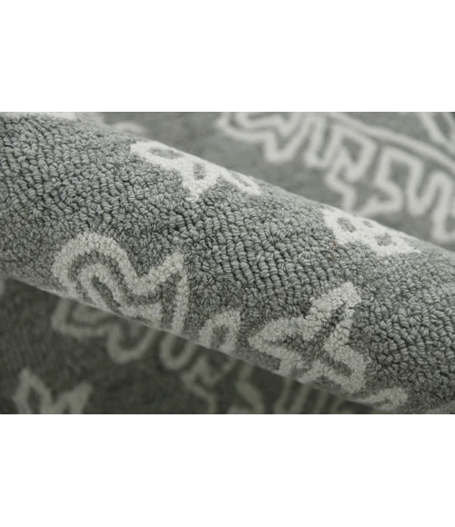 Amer Boston Penswick Light Gray Hand-Tufted Wool Area Rug 2'x3'