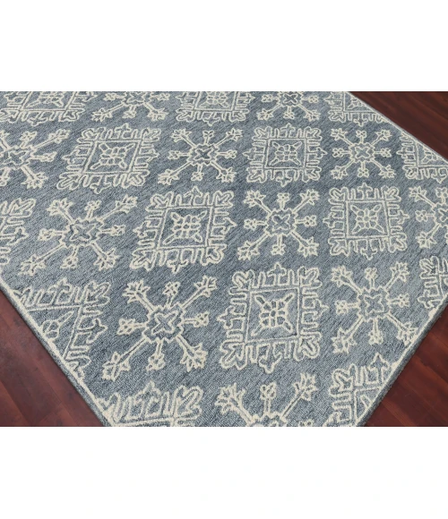 Amer Boston Penswick Dark Gray Hand-Tufted Wool Area Rug 7'6"x9'6"