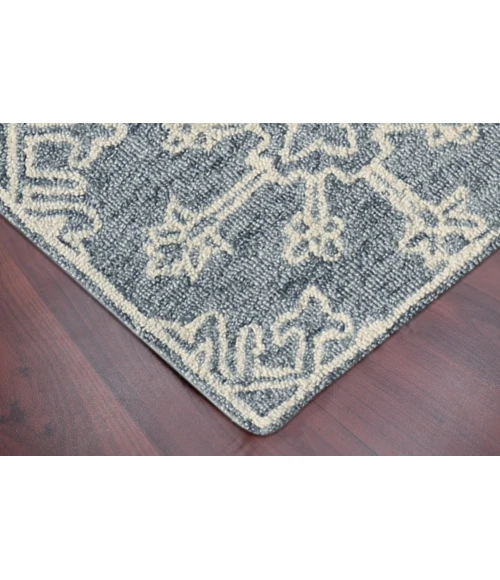 Amer Boston Penswick Dark Gray Hand-Tufted Wool Area Rug 7'6"x9'6"