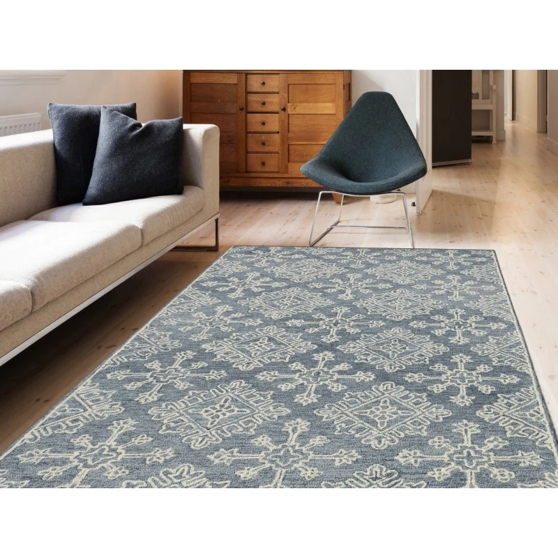 Amer Boston Penswick Dark Gray Hand-Tufted Wool Area Rug 8'x11'