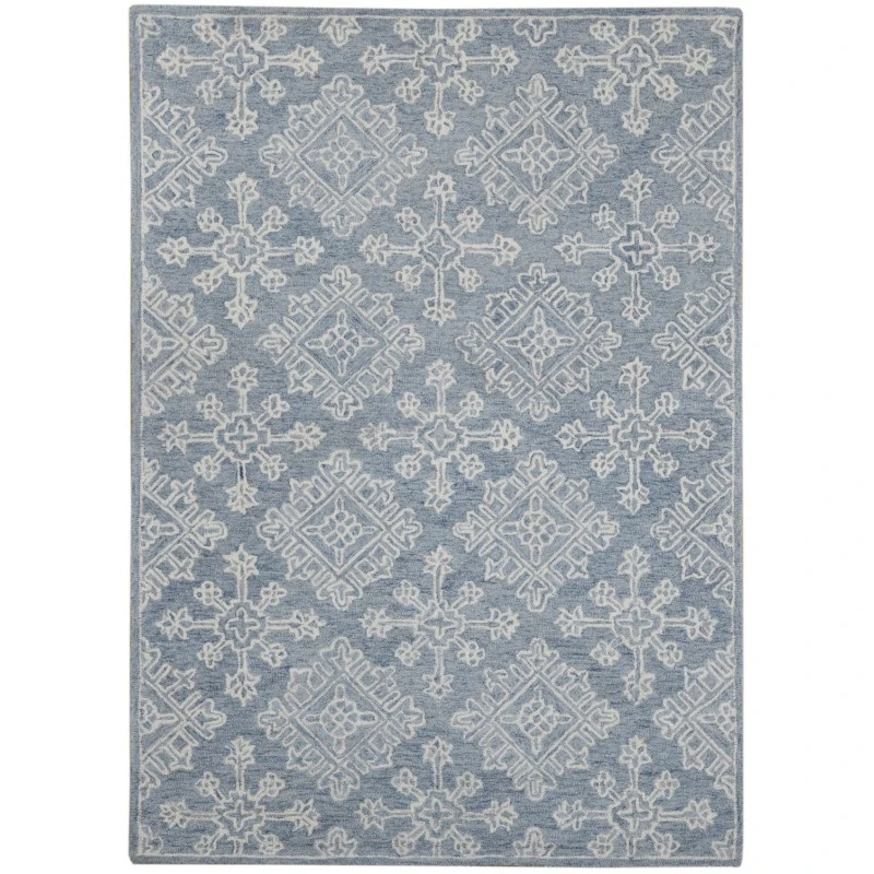 Amer Boston Penswick Blue Hand-Tufted Wool Area Rug 8'x11'