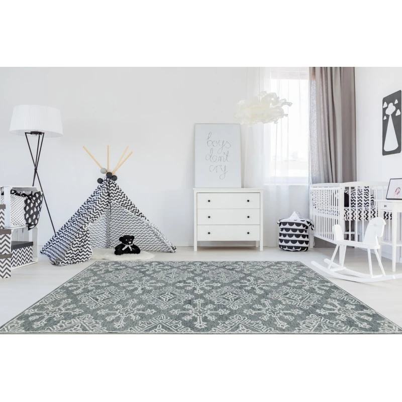Amer Boston Penswick Graphite Hand-Tufted Wool Area Rug 5'x7'6"