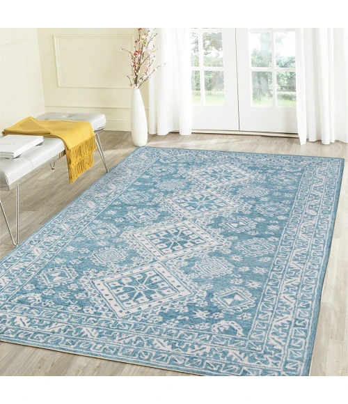 Amer Boston Ilford Blue Hand-Tufted Wool Area Rug 2'x3'