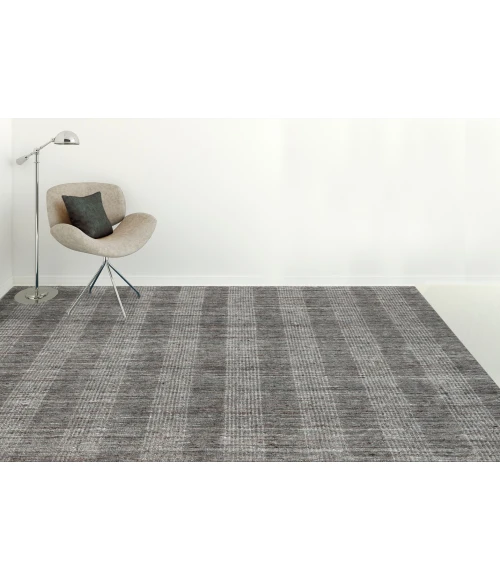 Amer Brooklyn Bays Gray Hand-Woven Wool Blend Area Rug 9'x12'