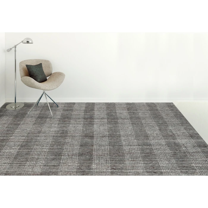Amer Brooklyn Bays Gray Hand-Woven Wool Blend Area Rug 10'x14'