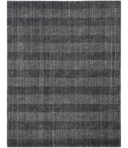 Amer Brooklyn Bays Charcoal Hand-Woven Wool Blend Area Rug 5'x8'