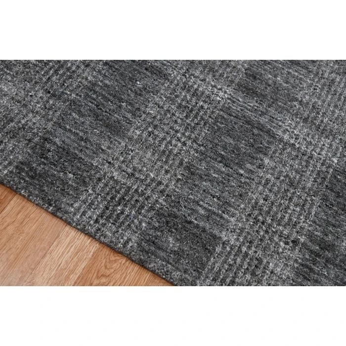 Amer Brooklyn Bays Charcoal Hand-Woven Wool Blend Area Rug 2'x3'