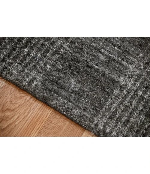 Amer Brooklyn Bays Charcoal Hand-Woven Wool Blend Area Rug 5'x8'