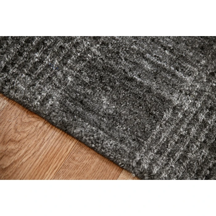 Amer Brooklyn Bays Charcoal Hand-Woven Wool Blend Area Rug 2'x3'