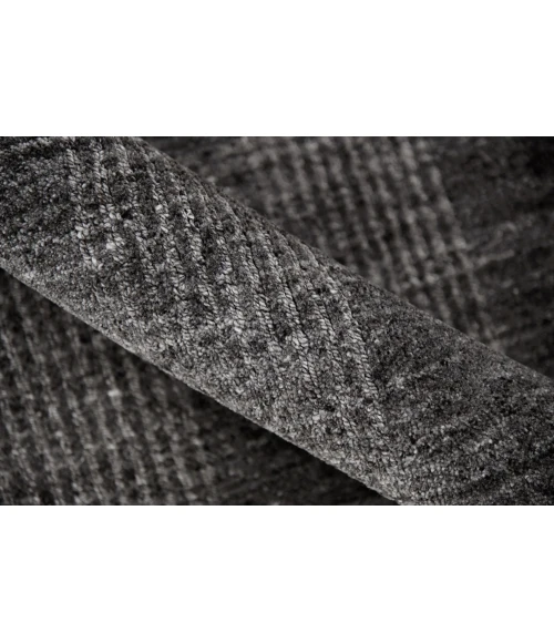 Amer Brooklyn Bays Charcoal Hand-Woven Wool Blend Area Rug 5'x8'